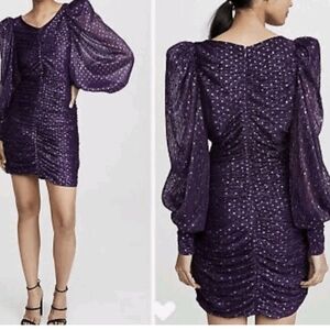 For Love And Lemons Sparkling Purple Long Sleeve Dress